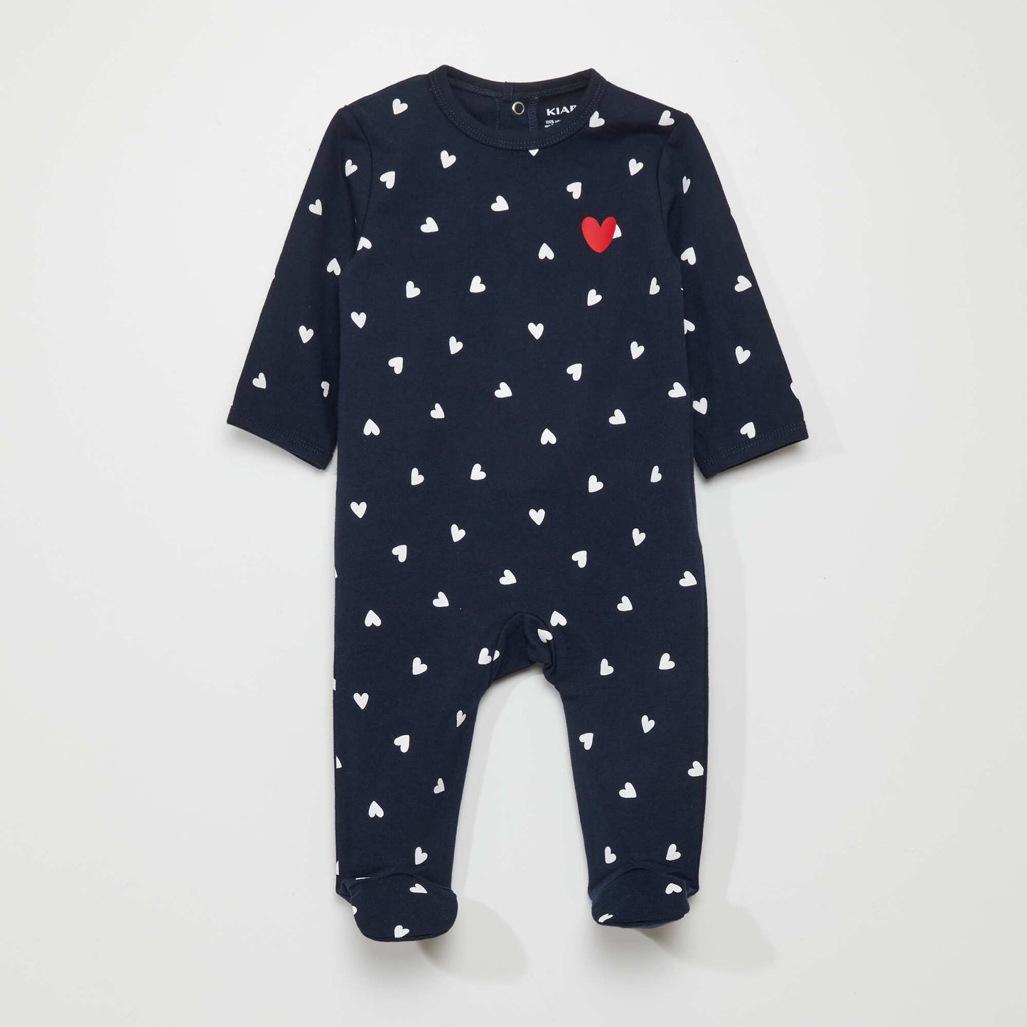 Sleepsuit + bodysuit + bib set - 3-piece set RED HEART