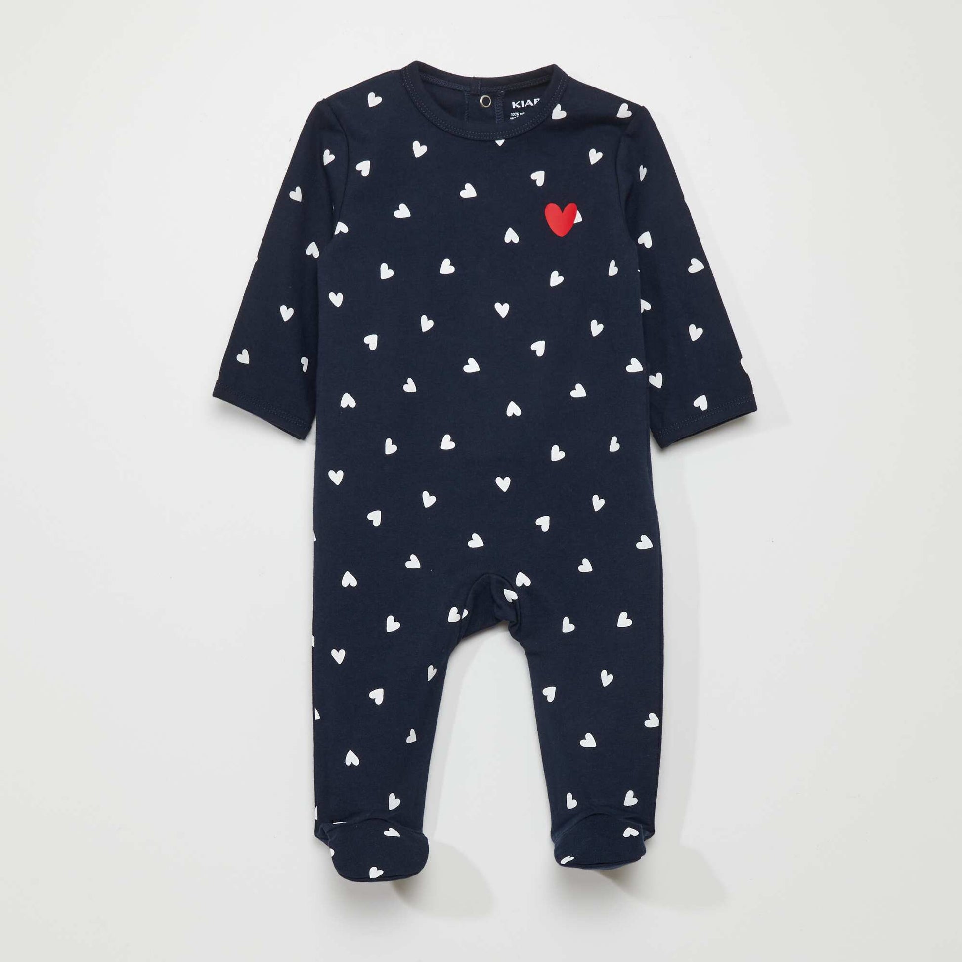 Sleepsuit + bodysuit + bib set - 3-piece set RED HEART