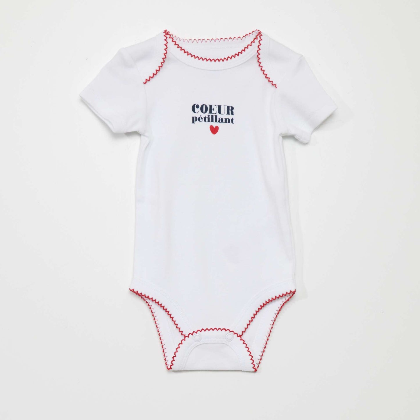 Sleepsuit + bodysuit + bib set - 3-piece set RED HEART