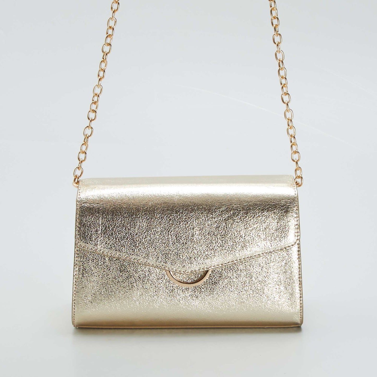 Shimmery golden chain clutch YELLOW