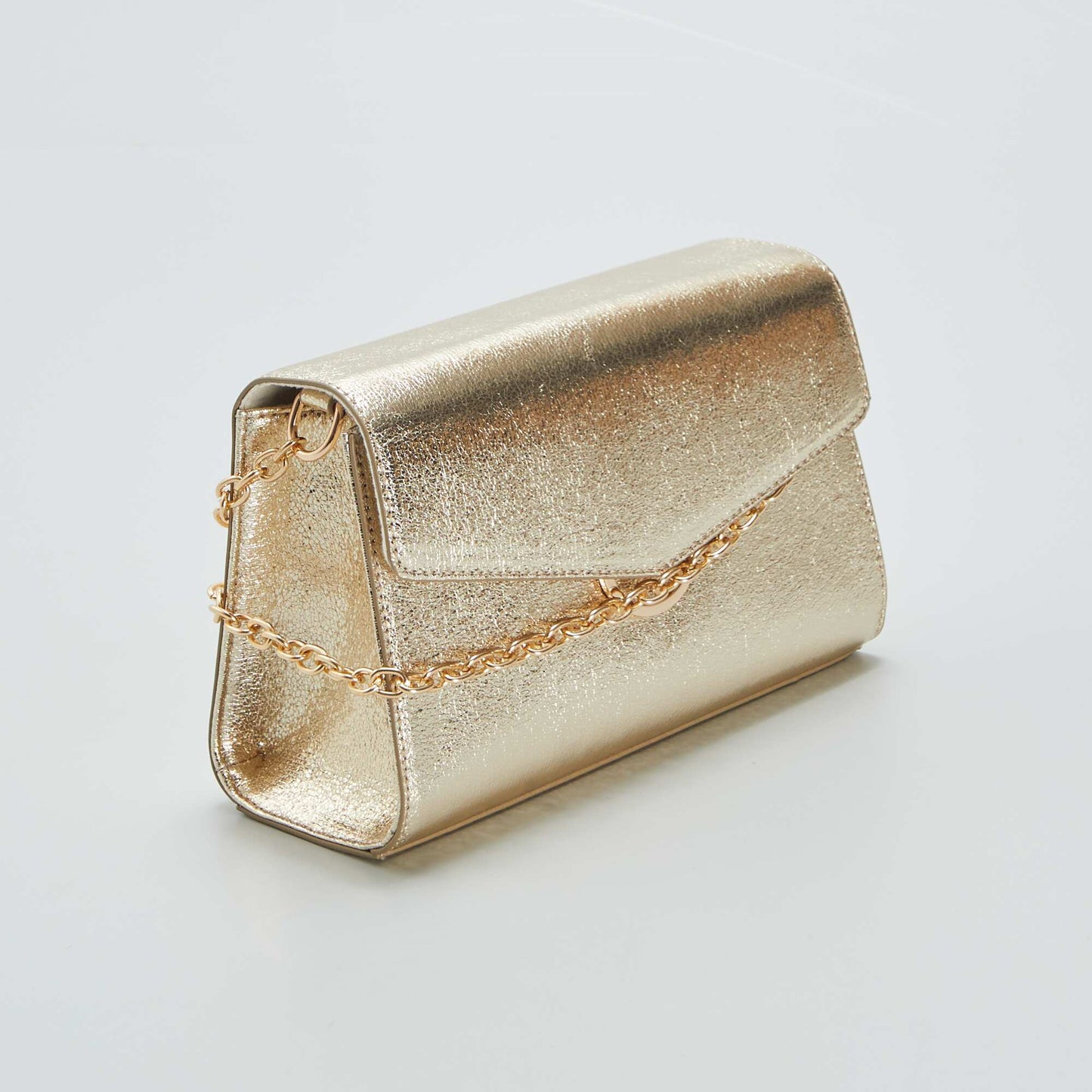 Shimmery golden chain clutch YELLOW