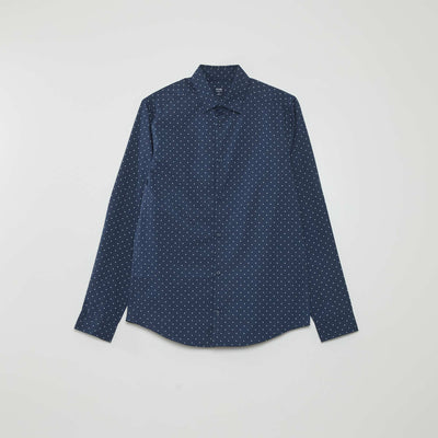 Regular-fit shirt with polka dot print BLUE