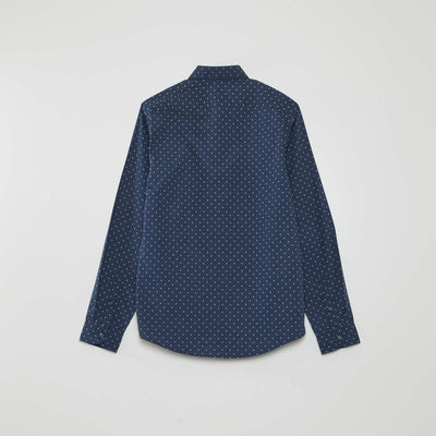 Regular-fit shirt with polka dot print BLUE