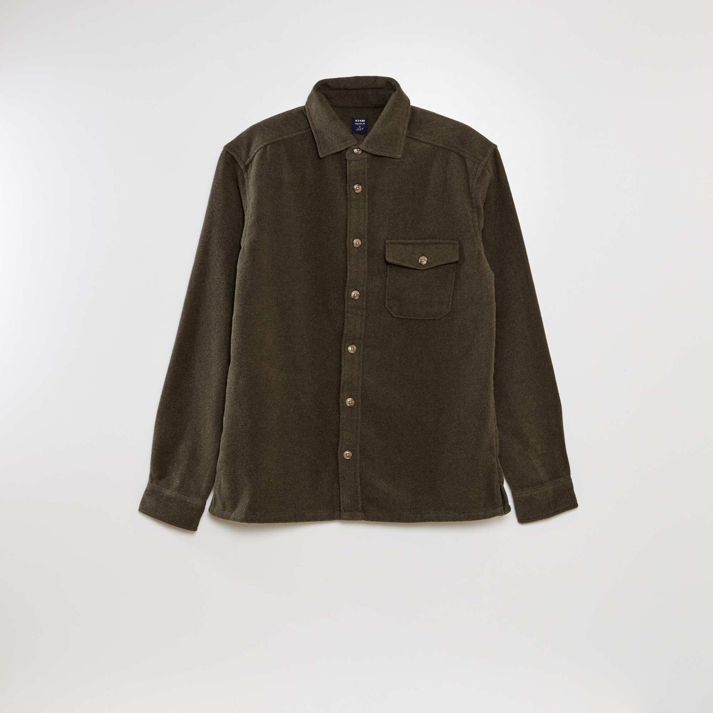 Straight-cut wool overshirt KHAKI