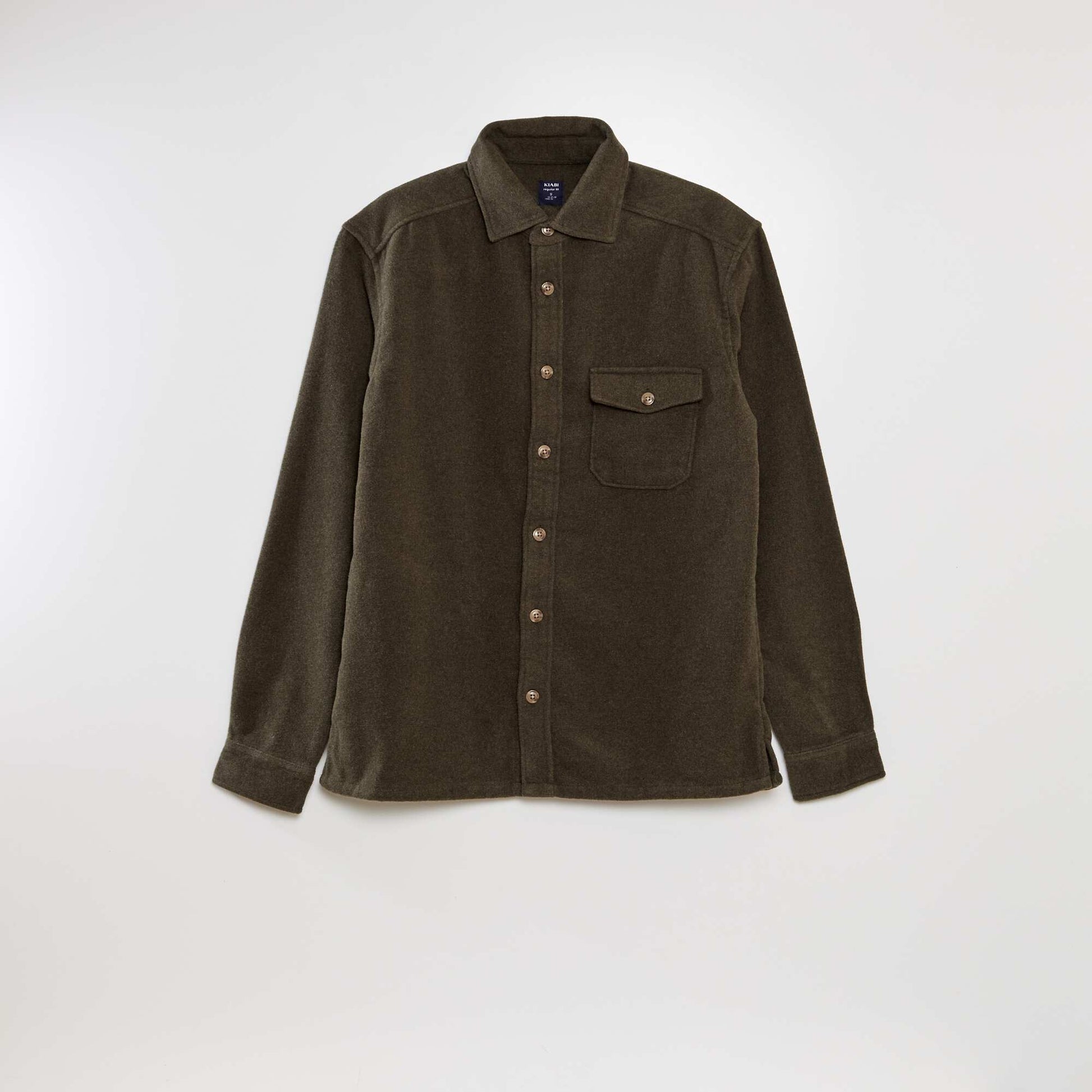 Straight-cut wool overshirt KHAKI