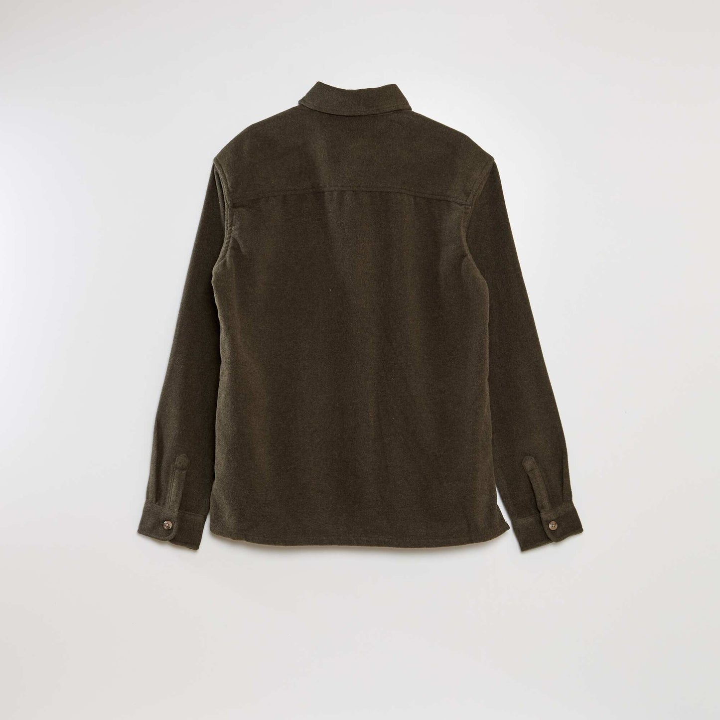 Straight-cut wool overshirt KHAKI