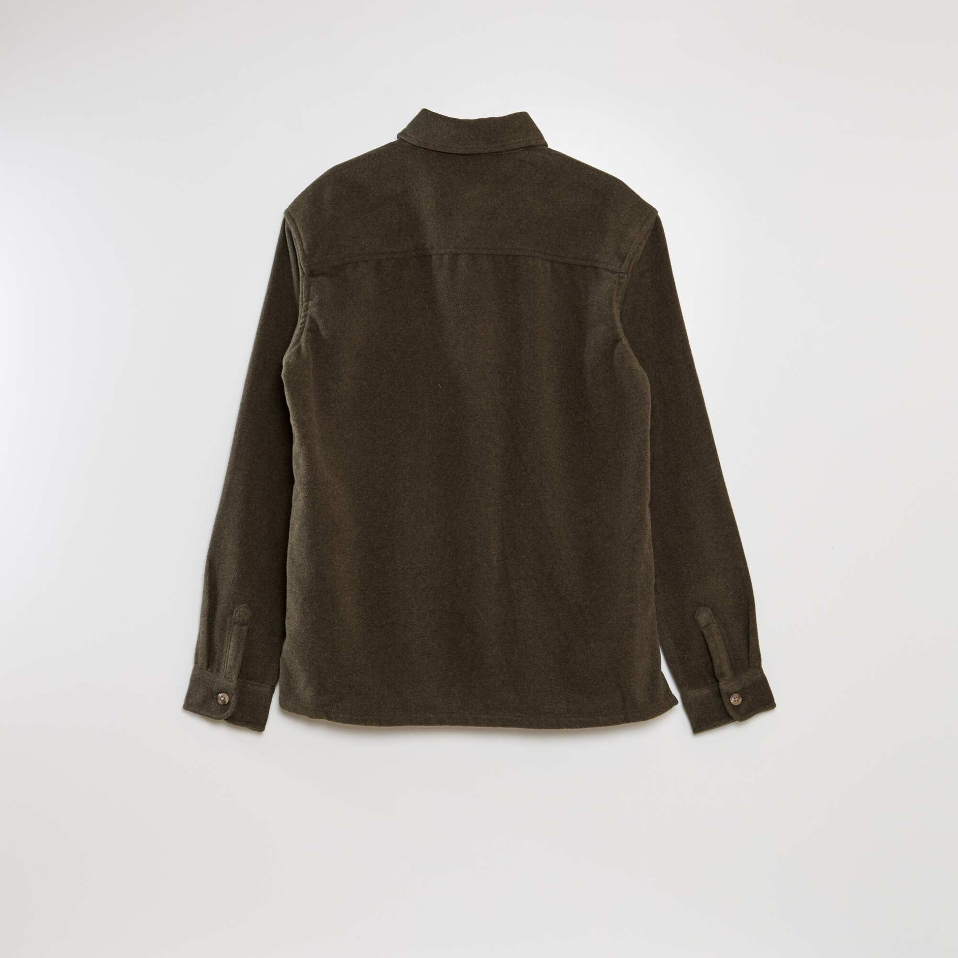 Straight-cut wool overshirt KHAKI