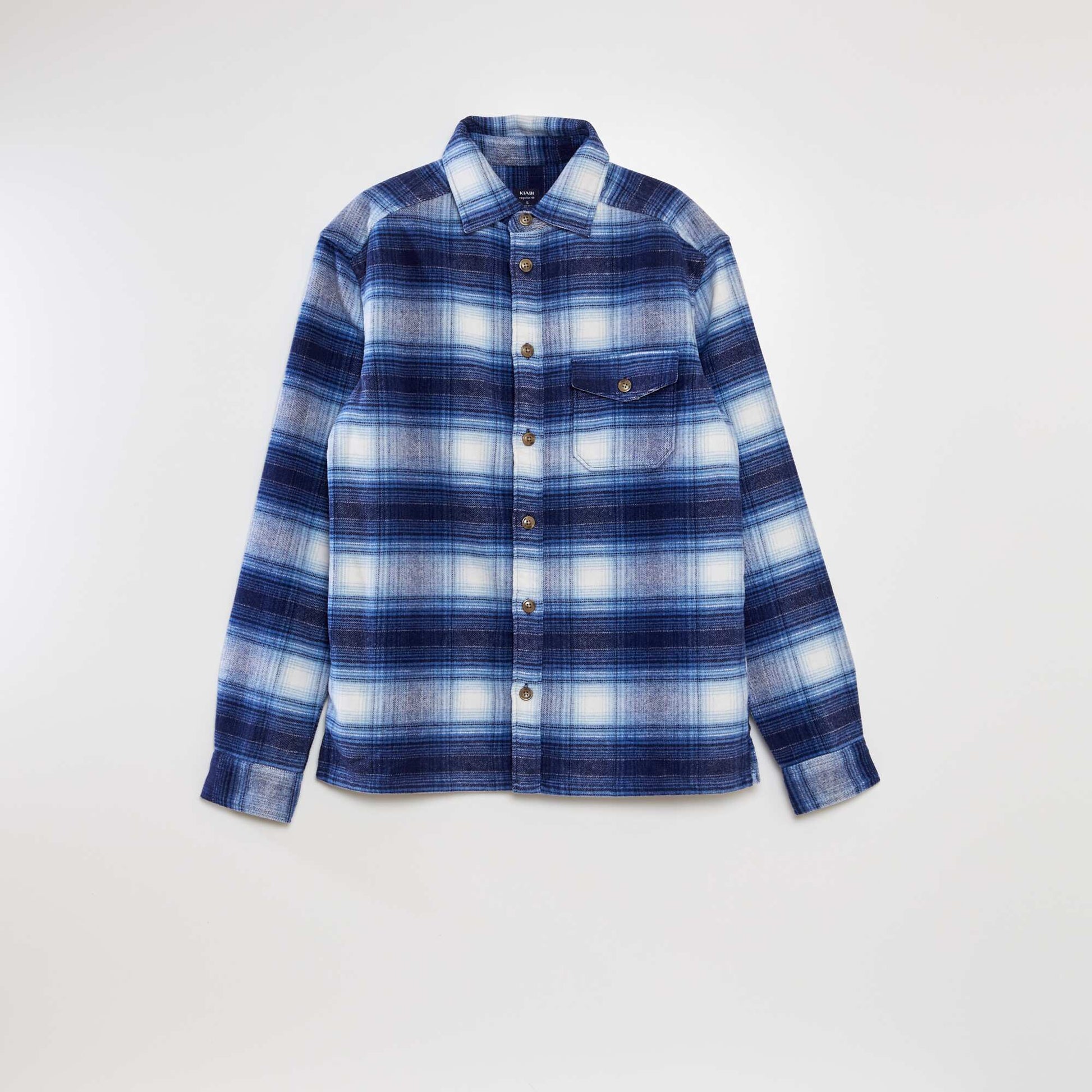 Straight-cut wool overshirt BLUE