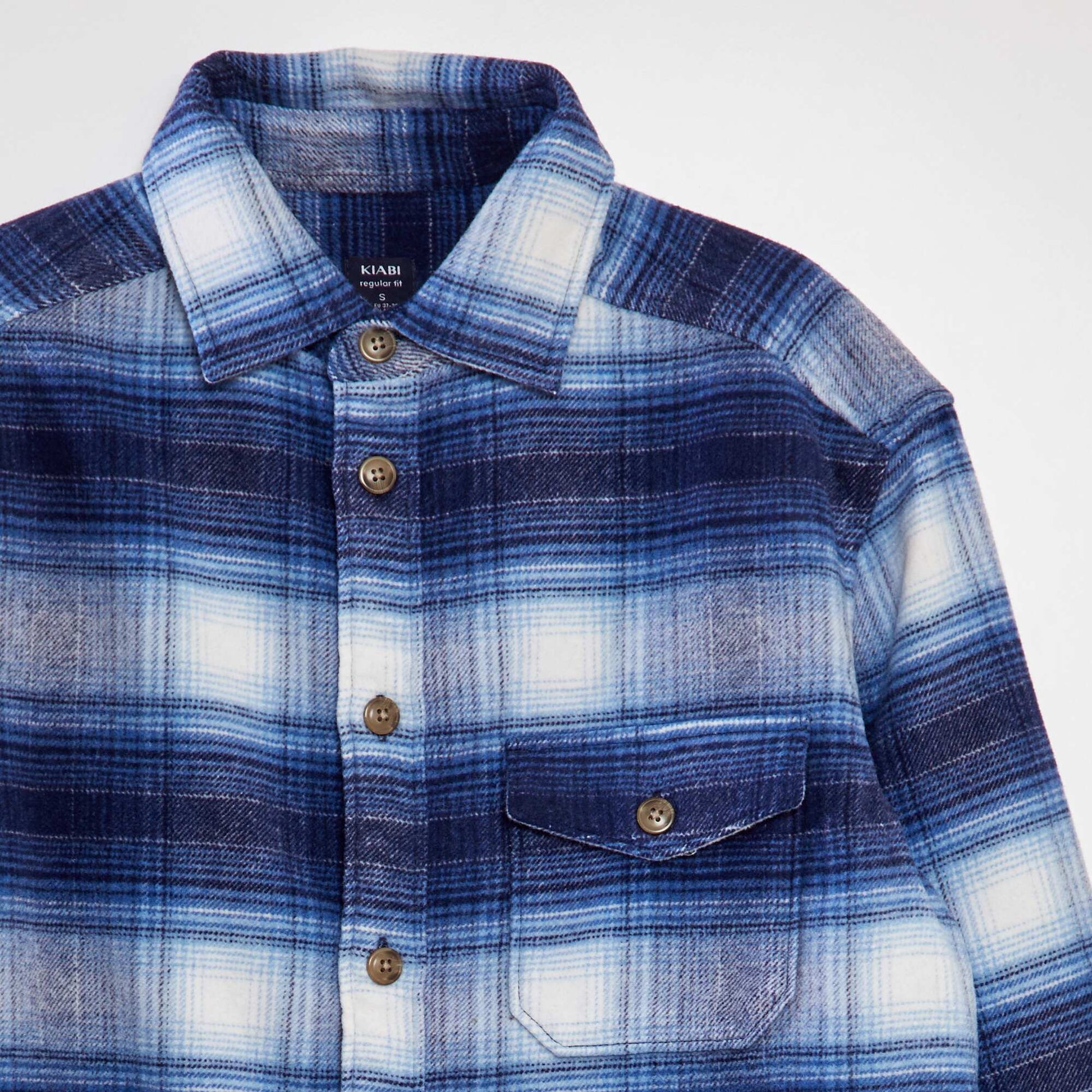 Straight-cut wool overshirt BLUE