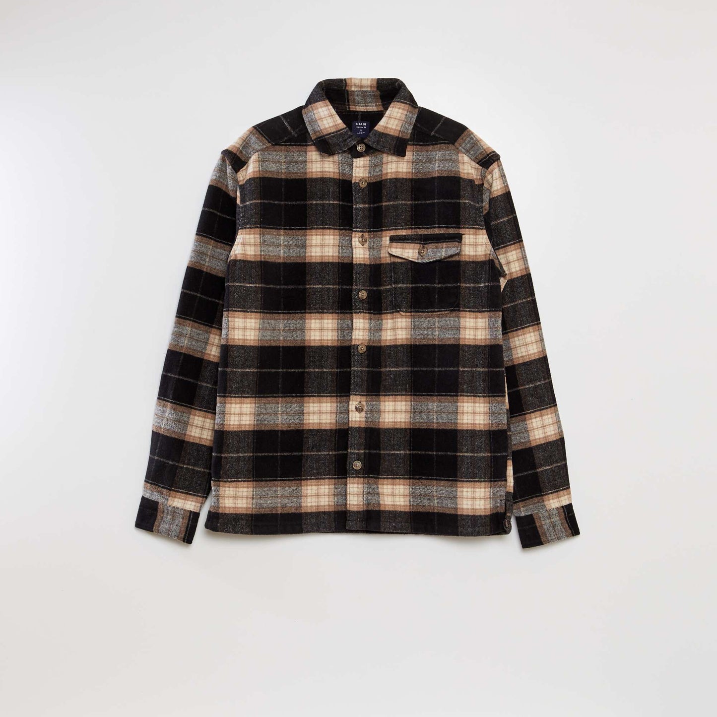 Straight-cut wool overshirt BROWN