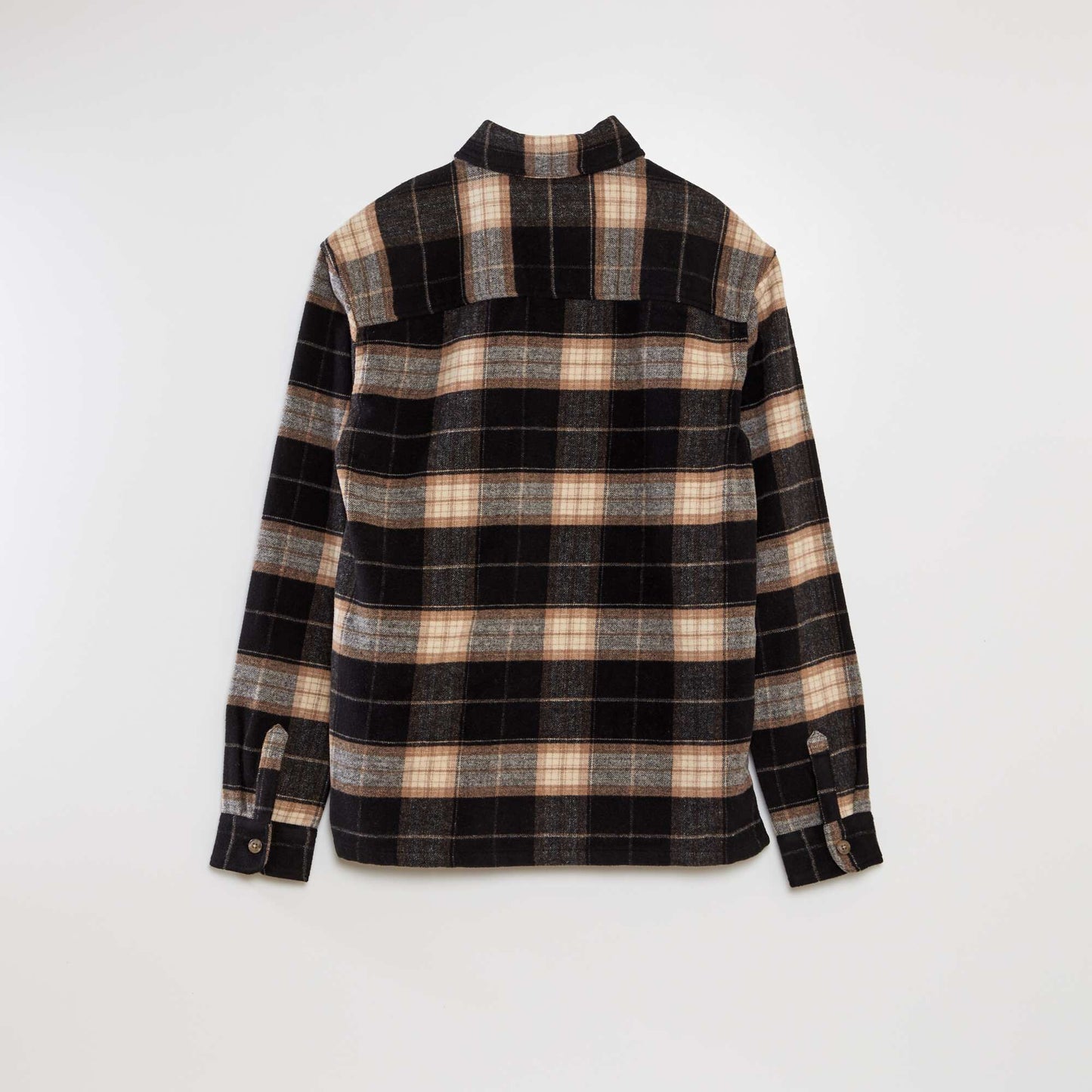 Straight-cut wool overshirt BROWN