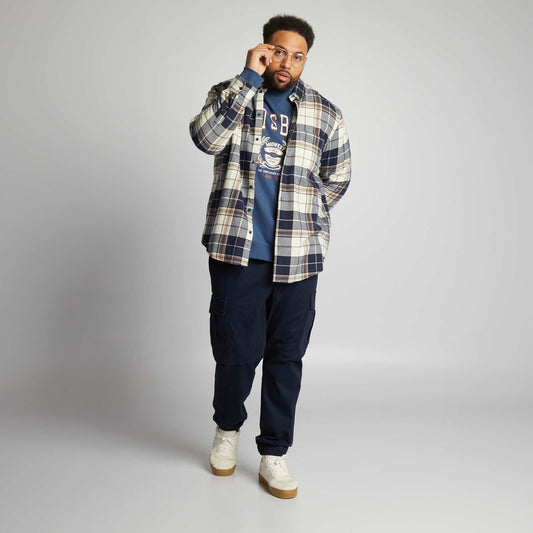 Checked flannel shirt BLUE