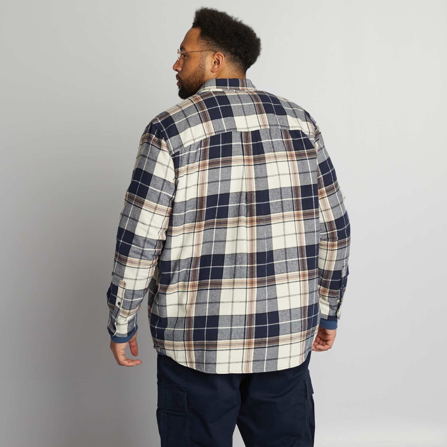 Checked flannel shirt BLUE