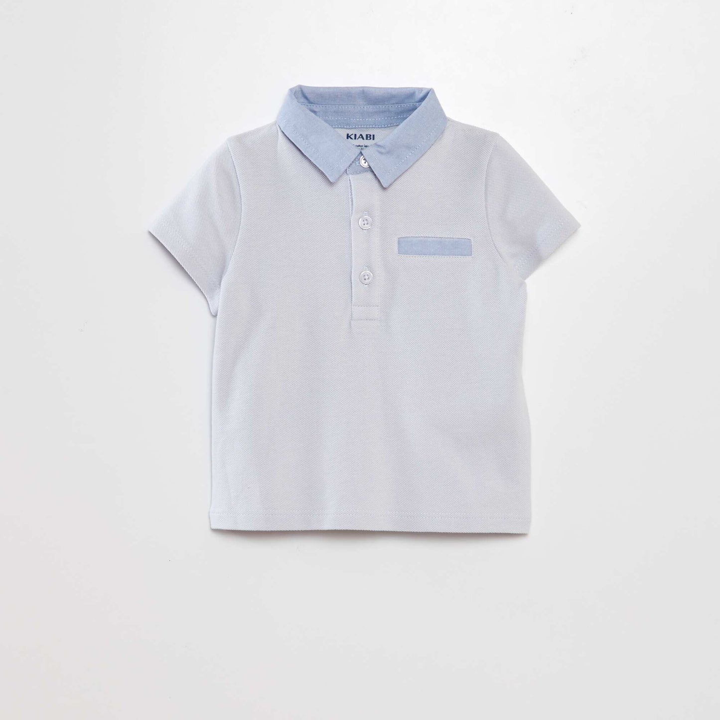 Cotton piqué polo shirt BLUE