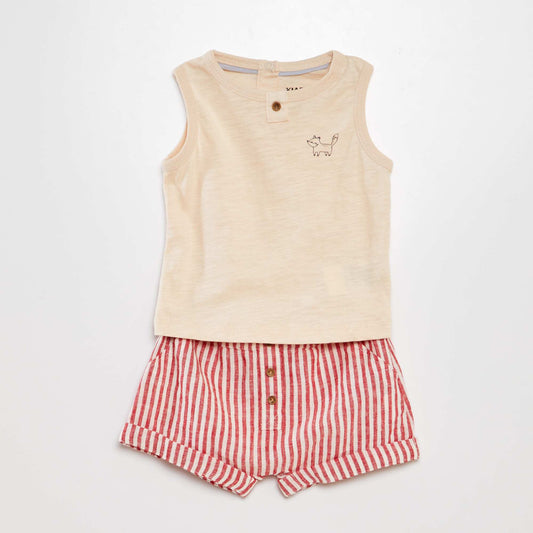 Vest top + shorts set - 2-piece set RED