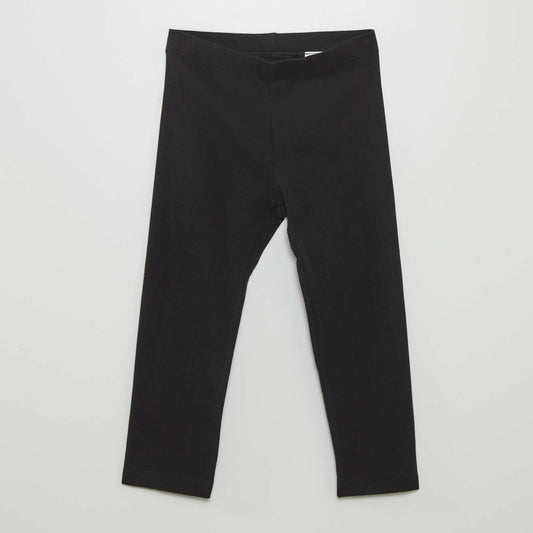 Stretch leggings  3/4 below-the-knee length black