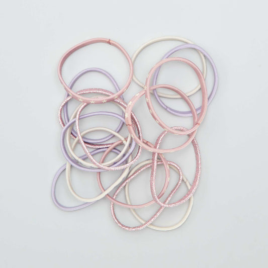 Pack of flat coloured hairbands PINK