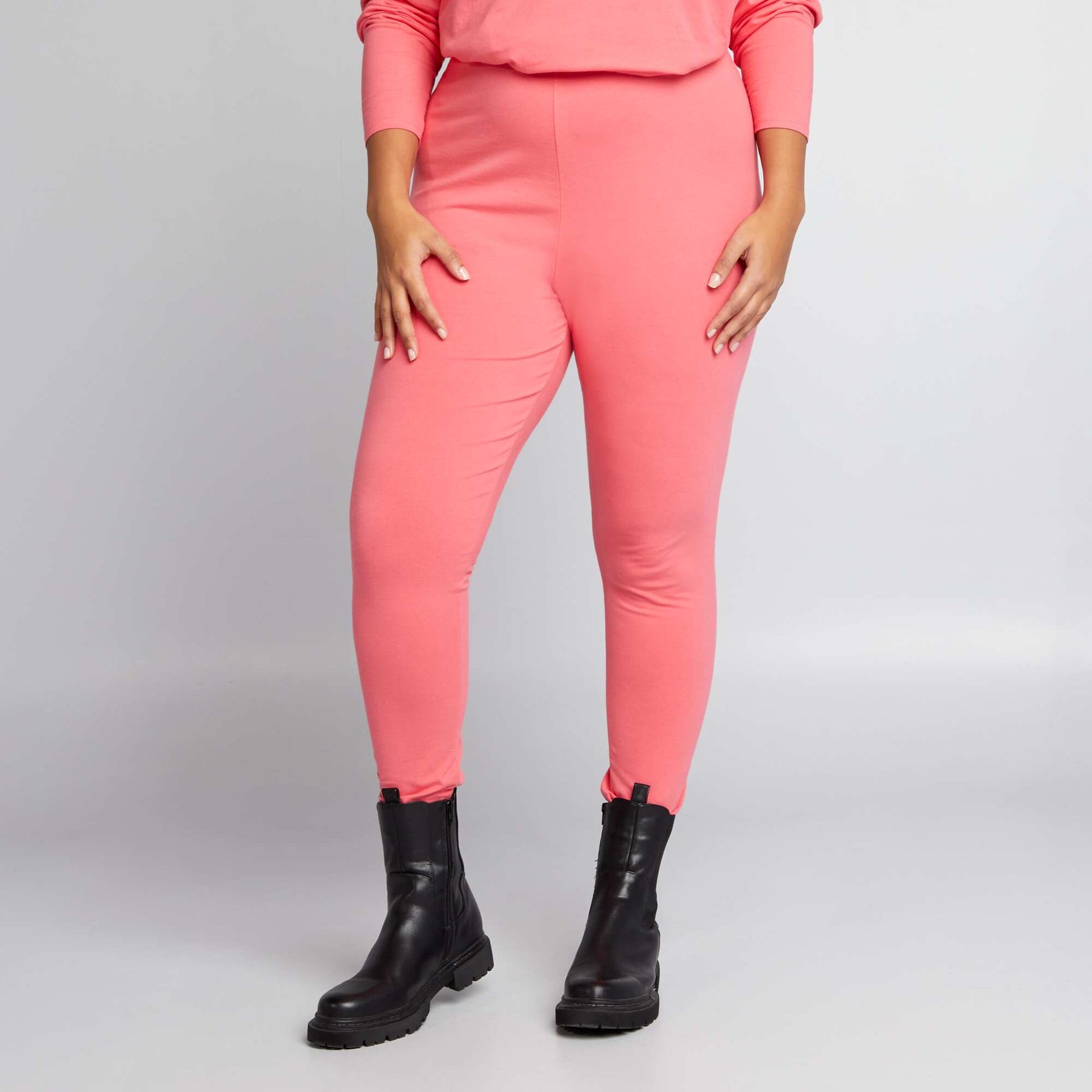 Plain jersey leggings PINK