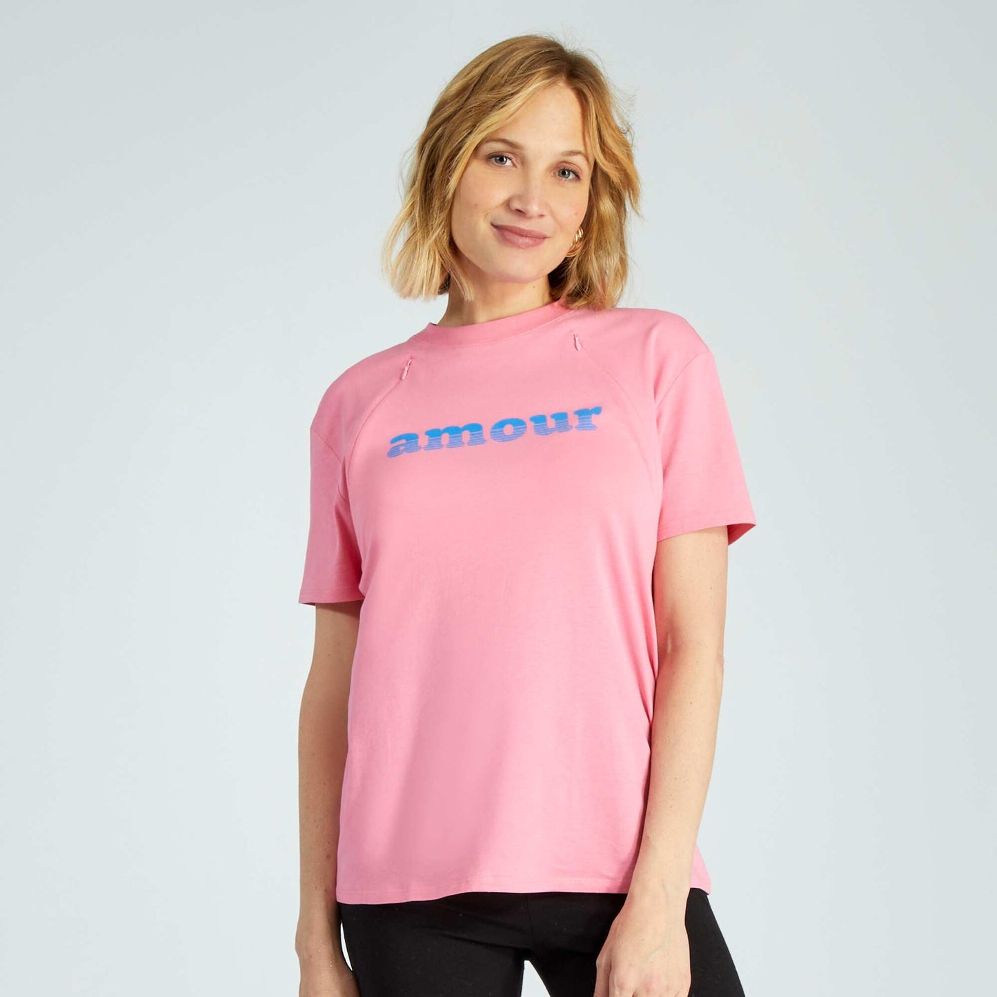 Nursing T-shirt with openings PINK