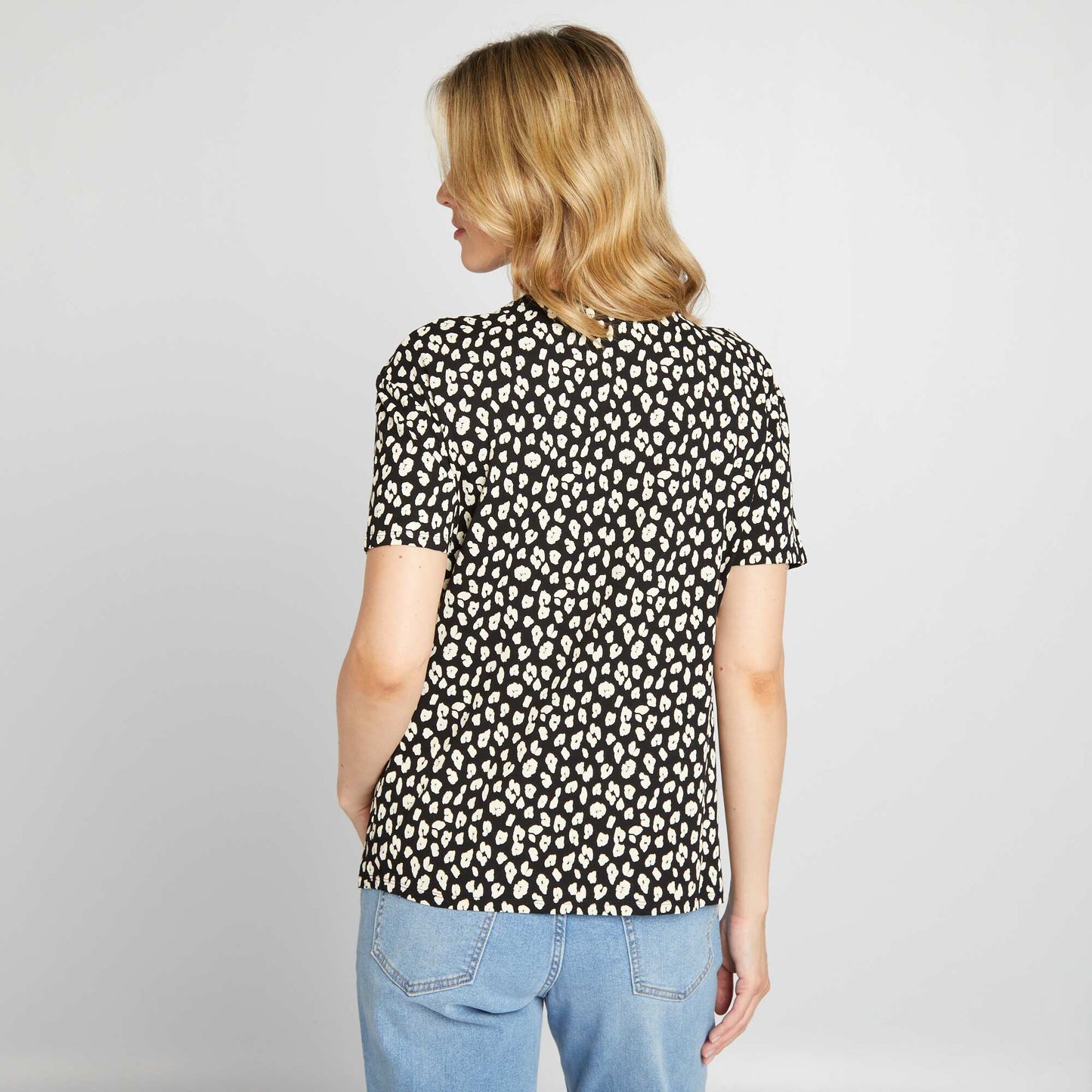 Nursing T-shirt with openings BLACK