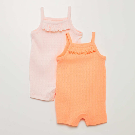 Pack of 2 strappy rompers ORANGE