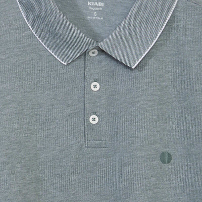 قميص بولو من قطن بيكيه باللون الأخضر