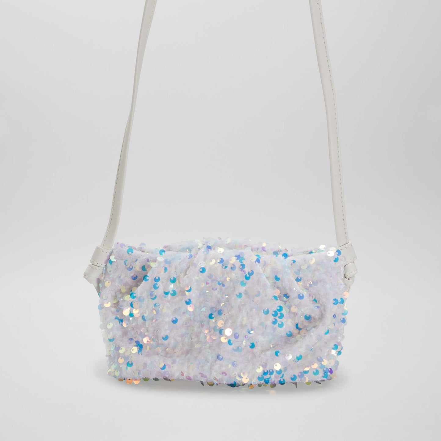 Sequined shoulder bag BEIGE