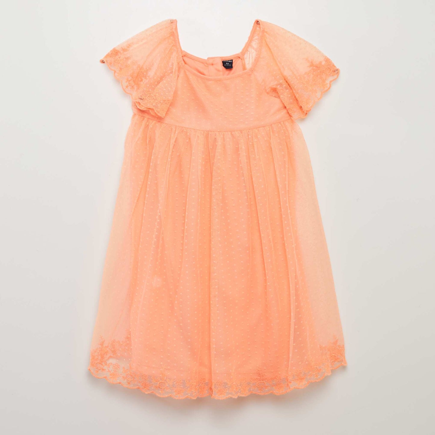 Dotted Swiss tulle A-line dress ORANGE