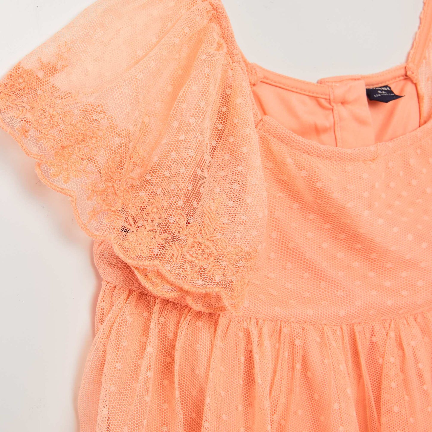 Dotted Swiss tulle A-line dress ORANGE