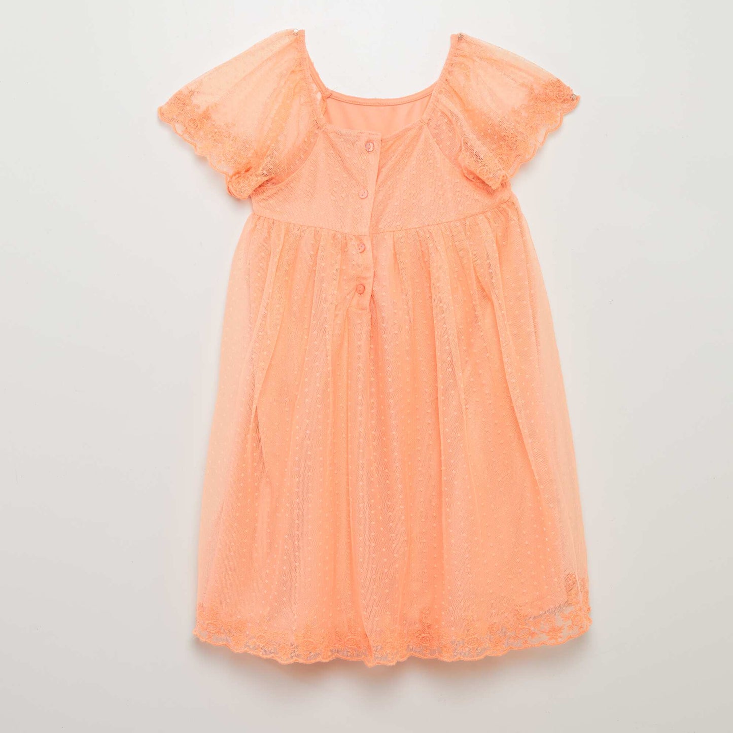 Dotted Swiss tulle A-line dress ORANGE