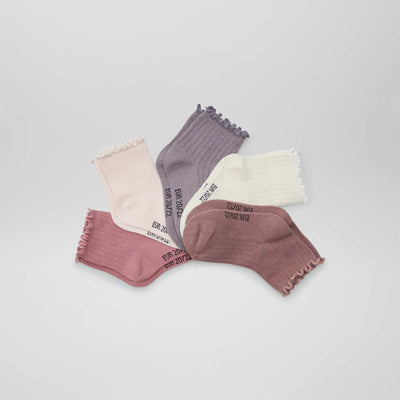 Pack of 5 pairs of frilly socks PINK