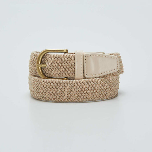 Woven raffia belt BEIGE