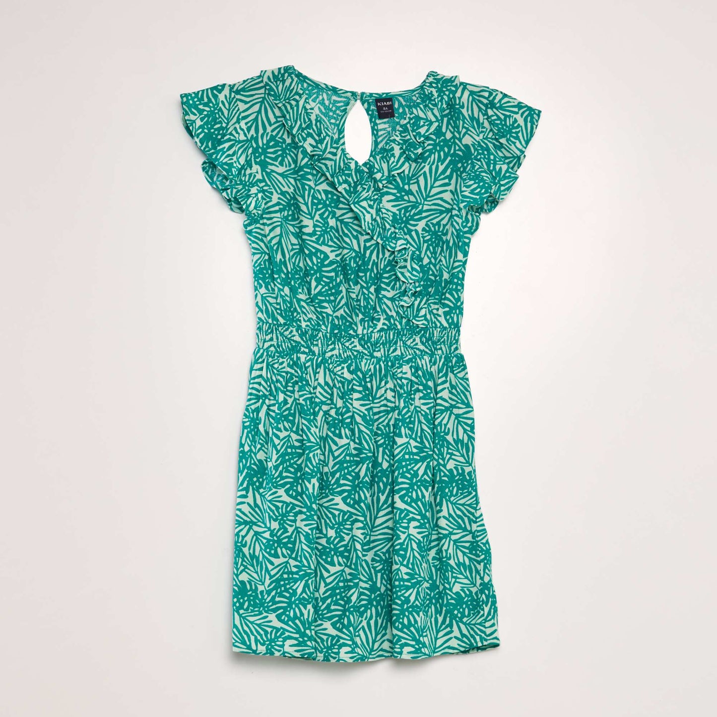 Printed ruffled dress GREEN