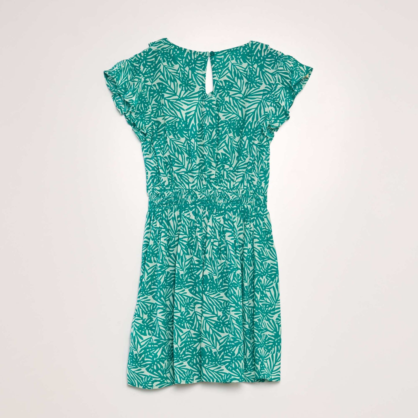 Printed ruffled dress GREEN