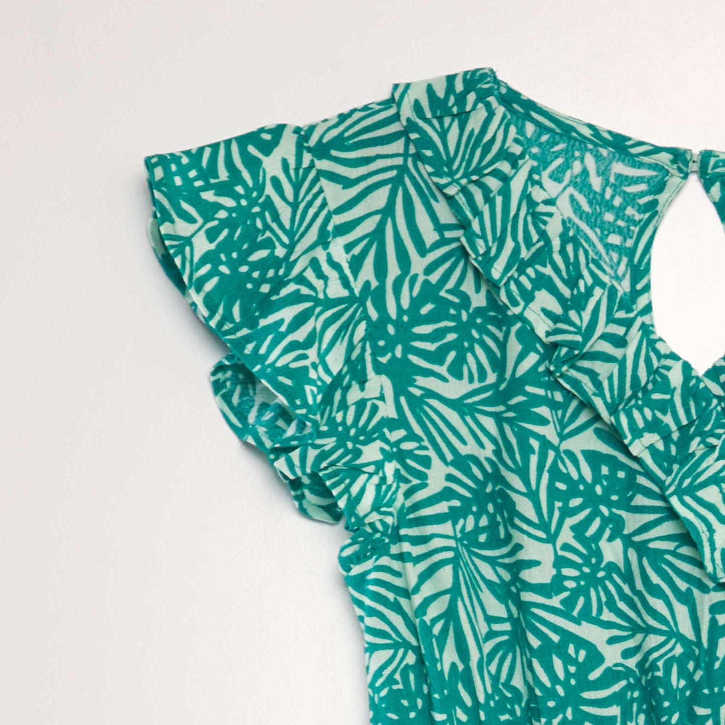 Printed ruffled dress GREEN