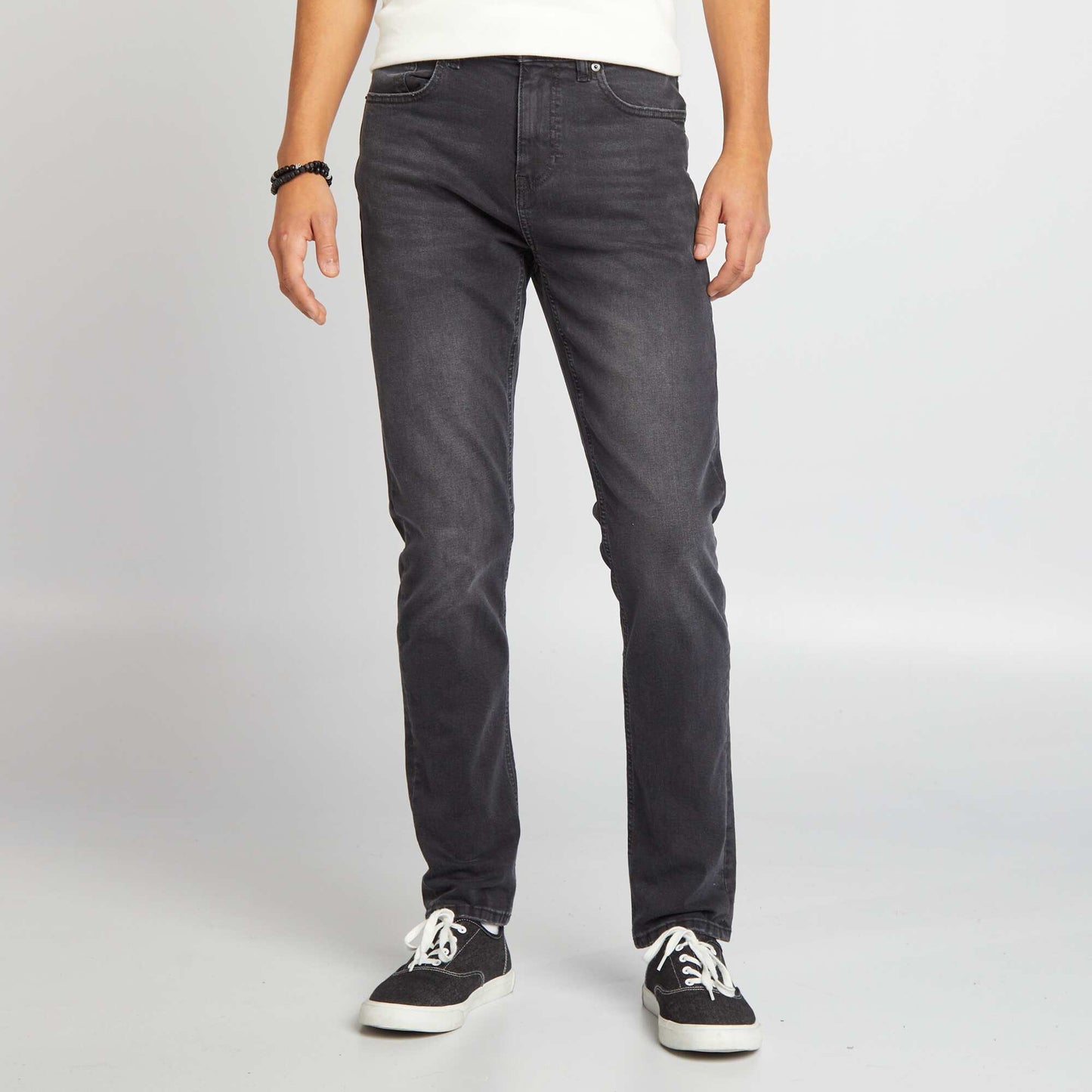 Slim-fit 5-pocket denim trousers BLACK