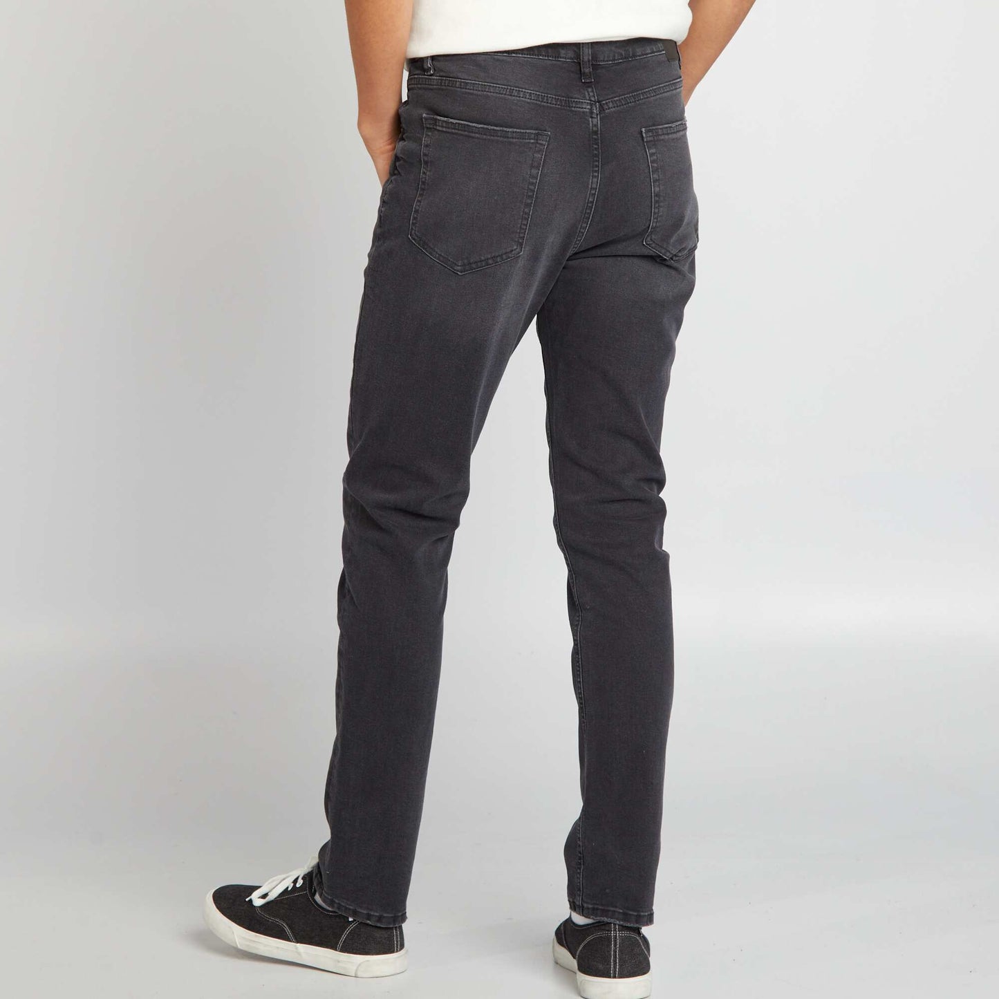 Slim-fit 5-pocket denim trousers BLACK