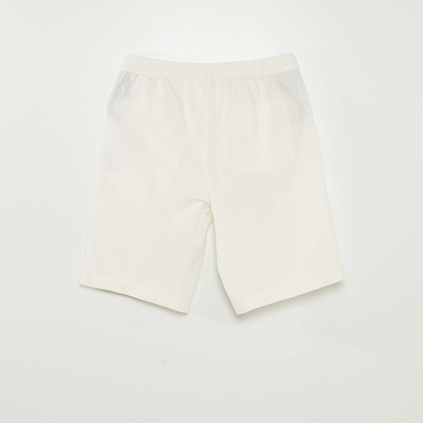 Wide-leg linen blend chino Bermuda shorts WHITE