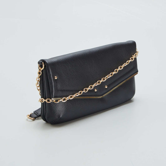 Envelope bag with chain strap BLACK