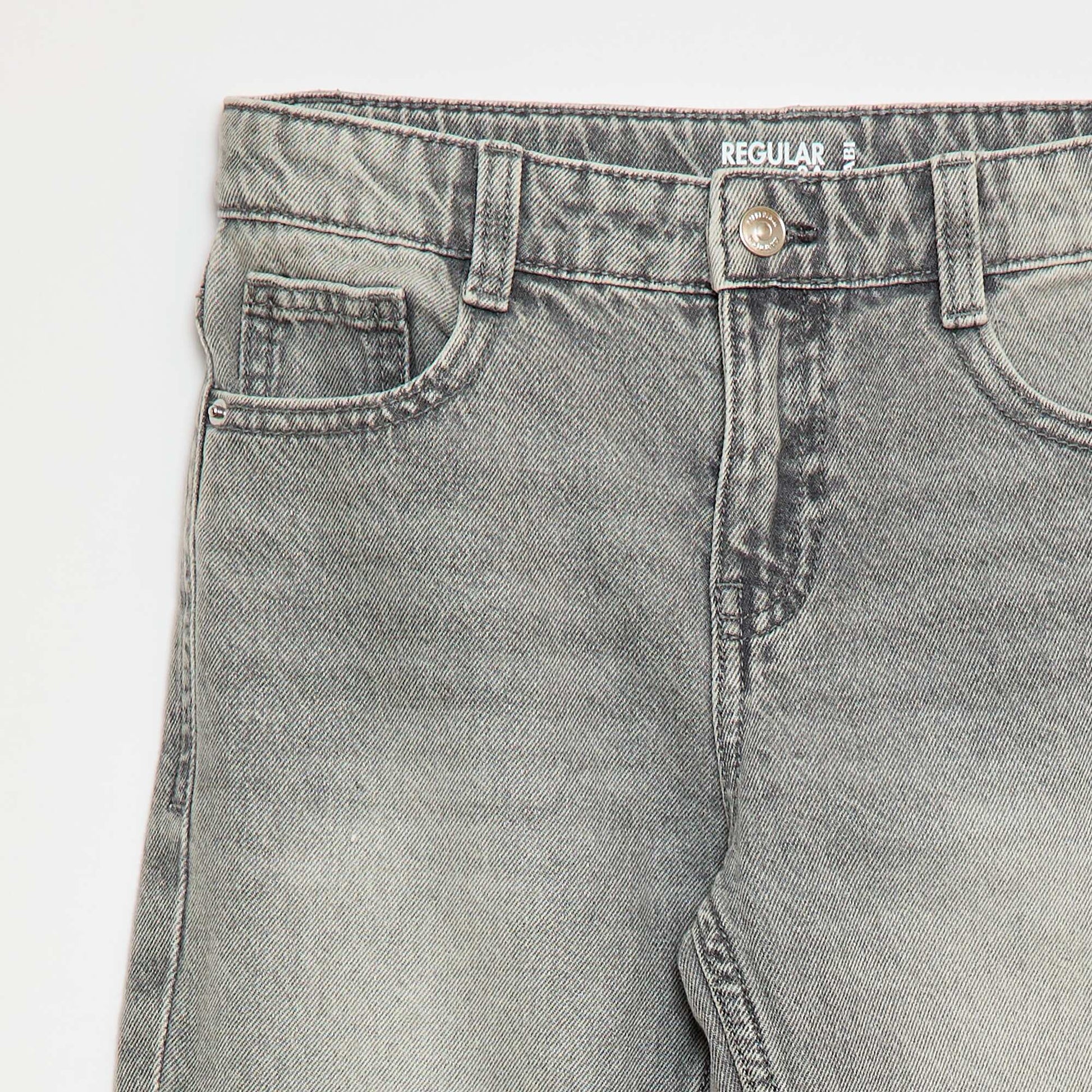 5-pocket straight-leg jeans GREY