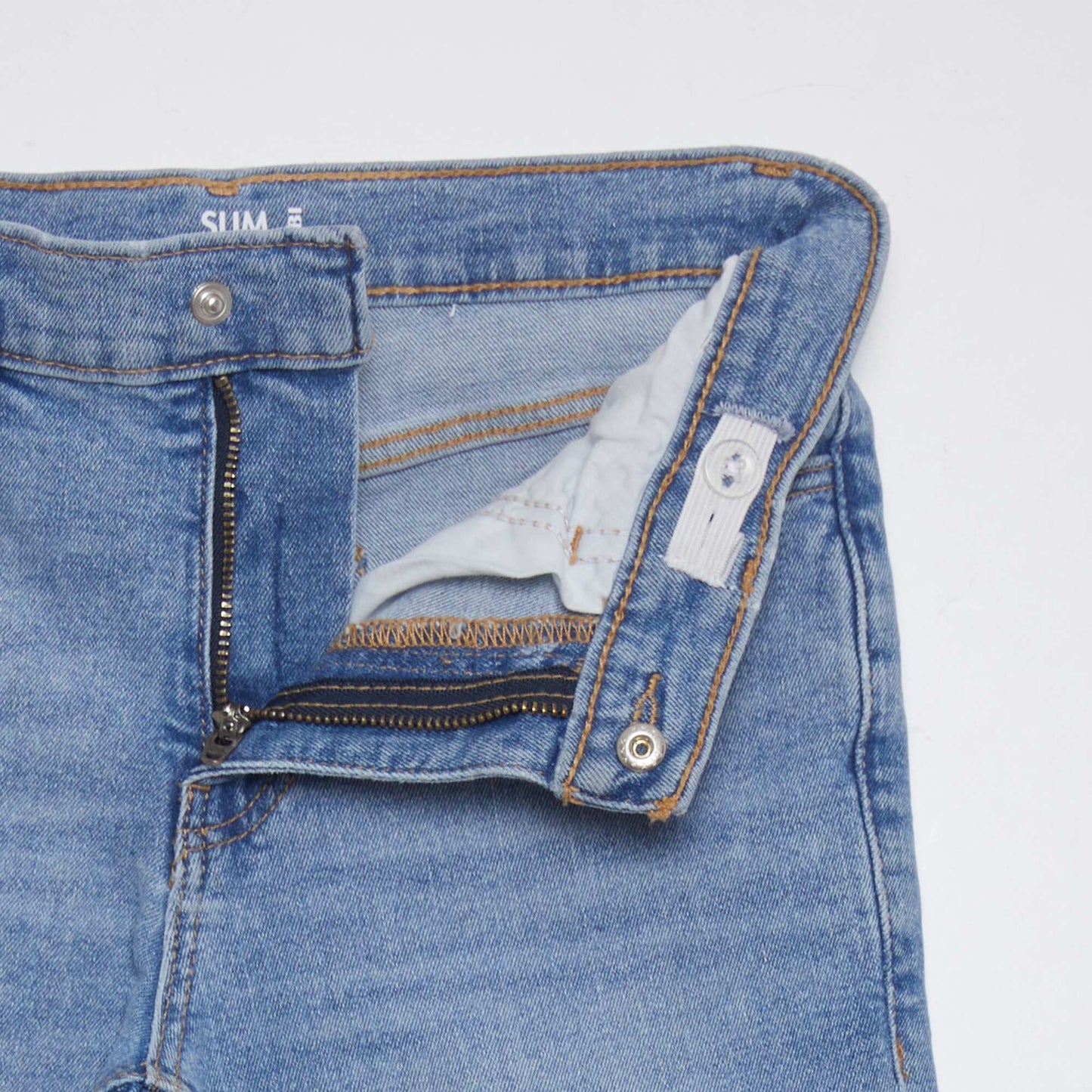 Slim-fit jeans with adjustable waist BLUE