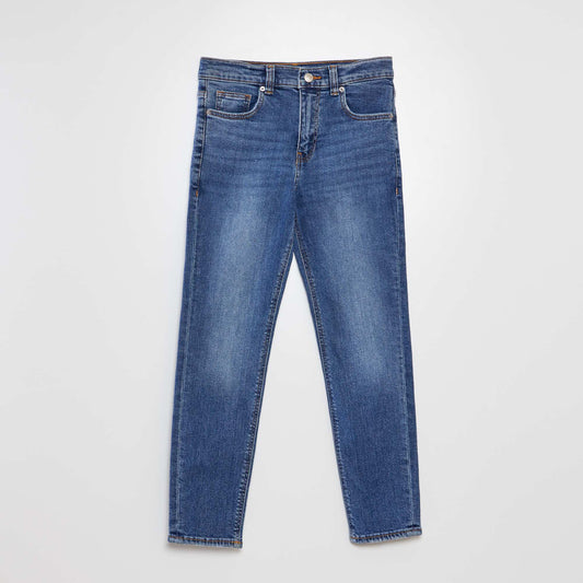 Slim-fit jeans with adjustable waist BLUE