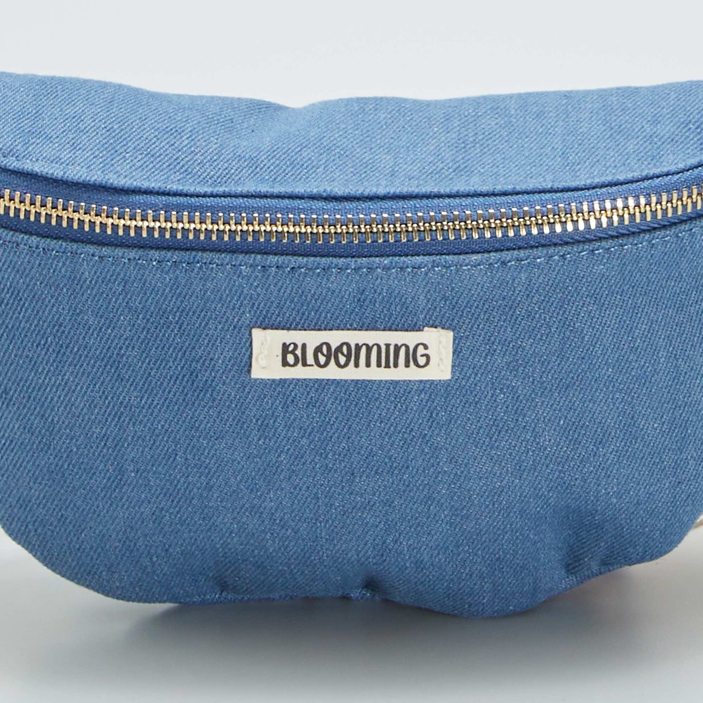 Denim waist bag with printed lining BLUE