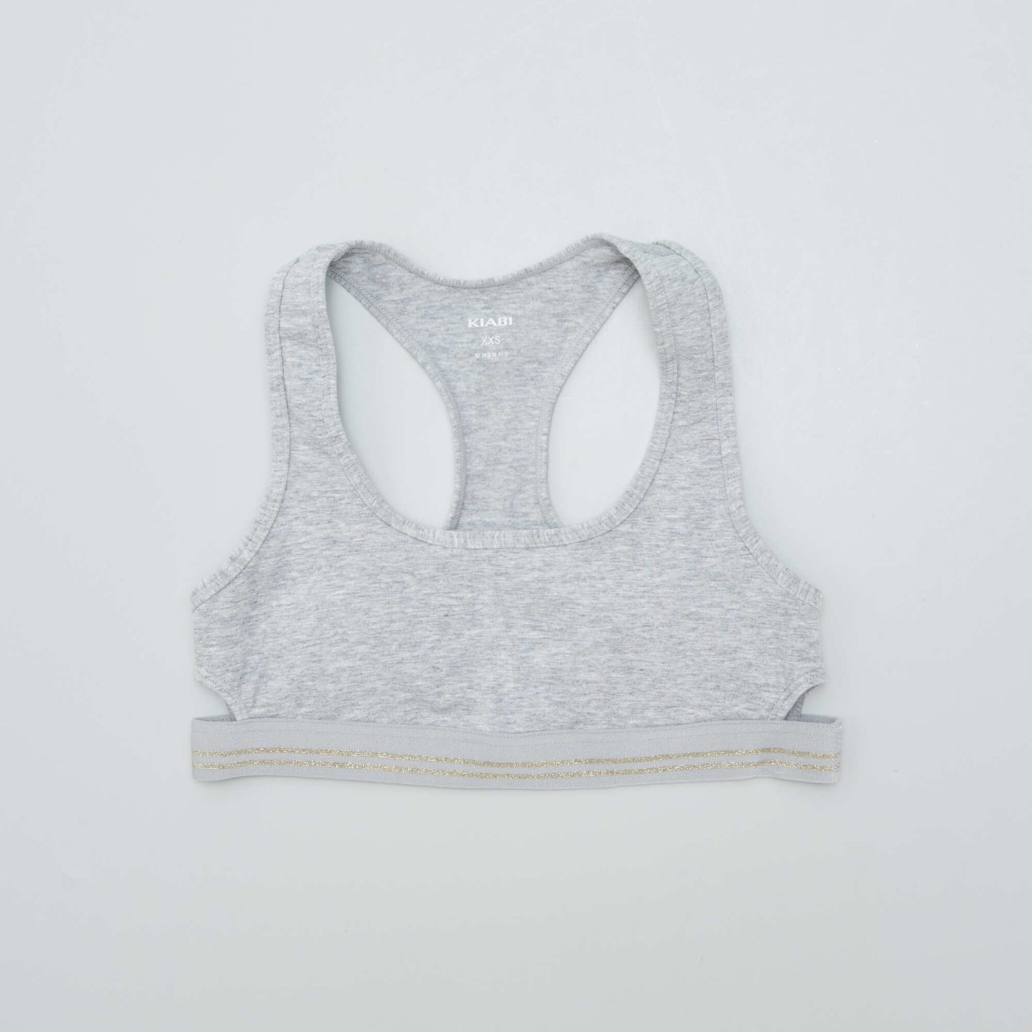 Padded bralette with gold trim GREY