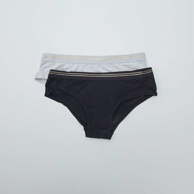 Pack of 2 cotton boy shorts GREY