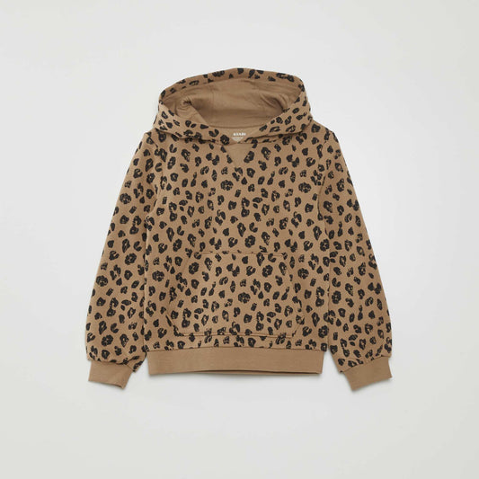 Leopard print hoodie BEIGE