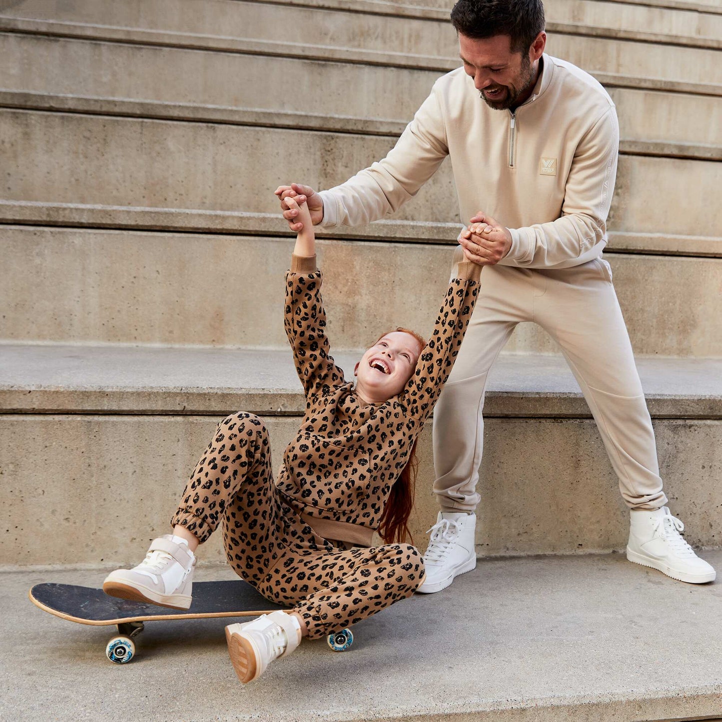 Leopard print hoodie BEIGE