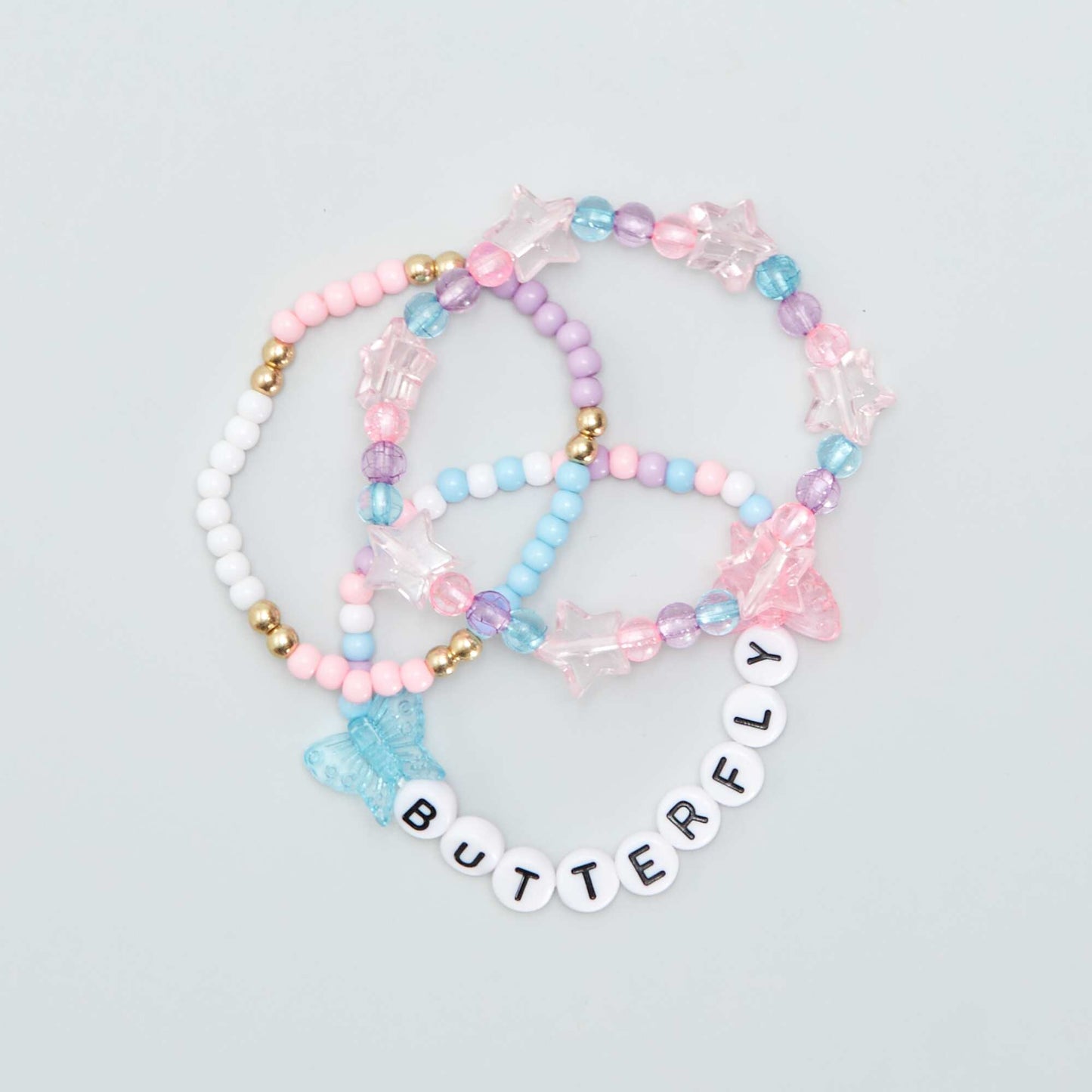 Set of 3 butterfly bracelets PINK