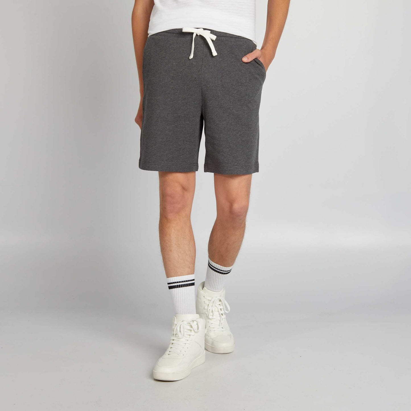 Fine sweatshirt fabric Bermuda shorts GREY