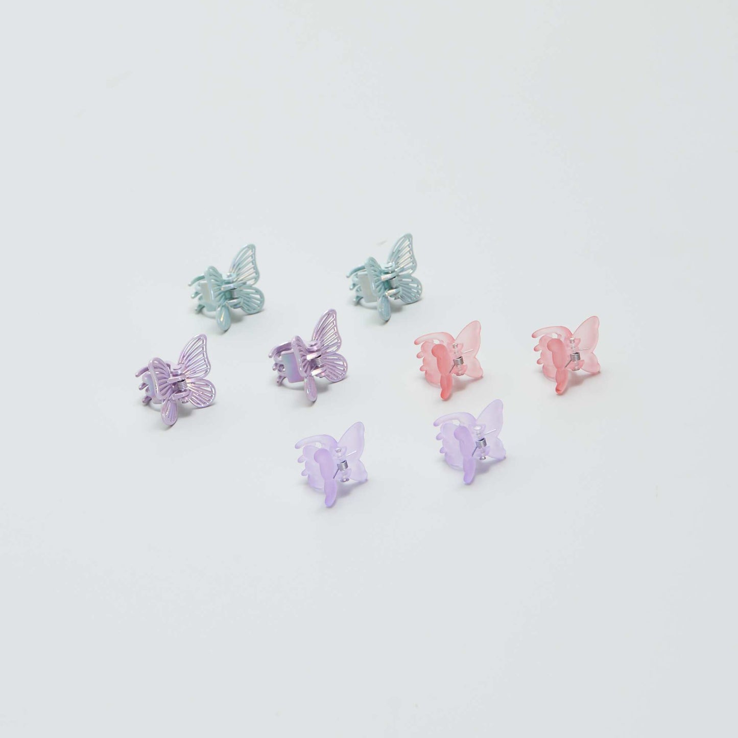 Pack of 8 butterfly claw hair clips PINK